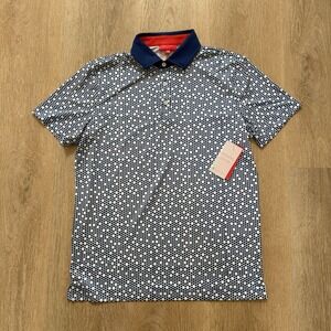 Redvanly Polo Shirt Mens M Clyde Golf‎ Lightweight Performance Stretch Polka Dot
